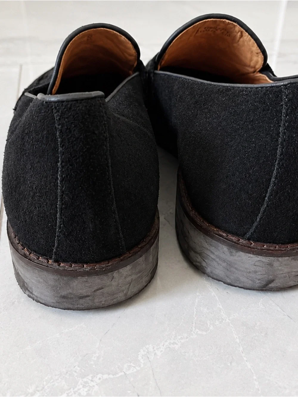 Flag Ltd. Napa Glove Leather Penny Loafers – Black Suede | Men’s Size 11.5M